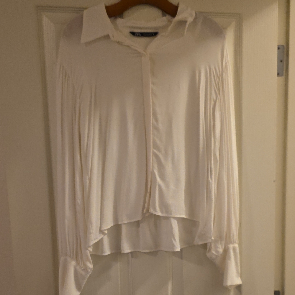 Zara Cream Button Down Shirt